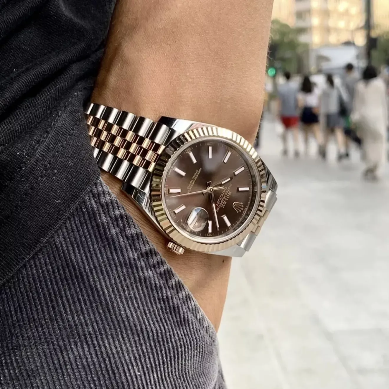 롤렉스 커피 다이얼 36mm 남성용 메탈 시계 상세 이미지 13