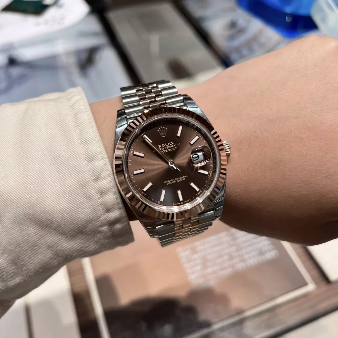 롤렉스 커피 다이얼 36mm 남성용 메탈 시계 상세 이미지 14