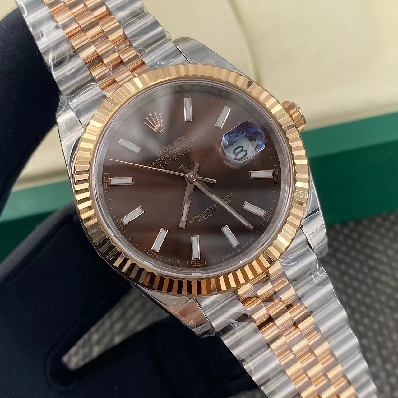 롤렉스 커피 다이얼 36mm 남성용 메탈 시계 상세 이미지 4