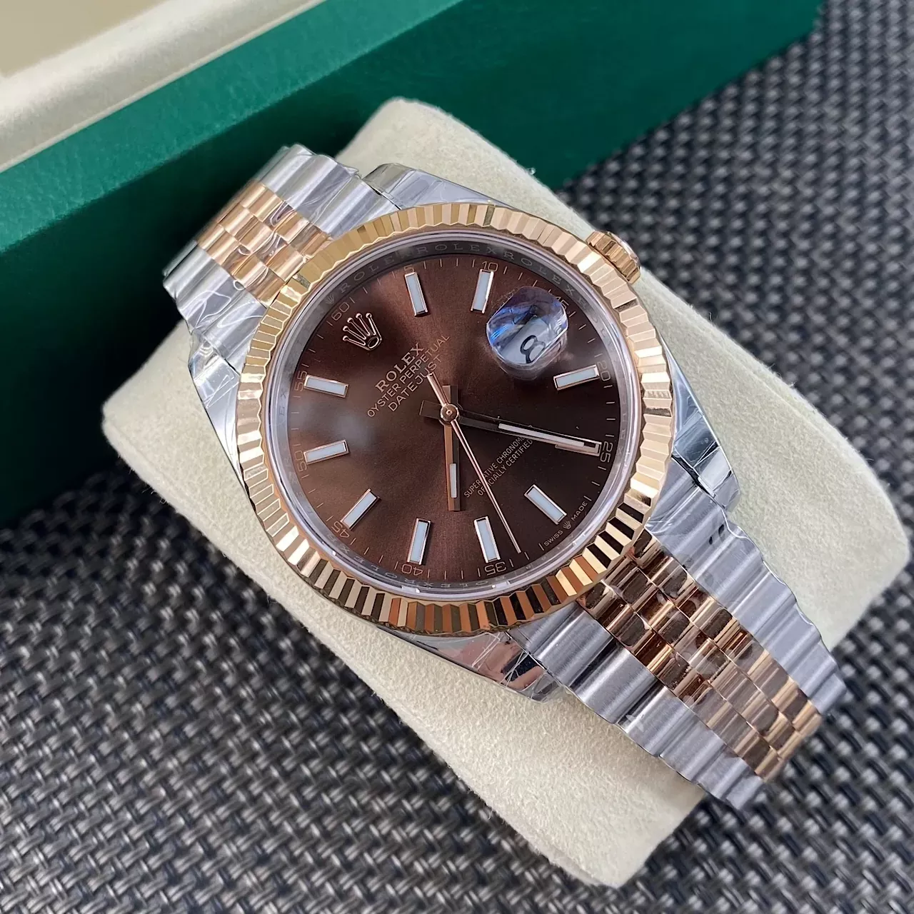 롤렉스 커피 다이얼 36mm 남성용 메탈 시계 상세 이미지 5