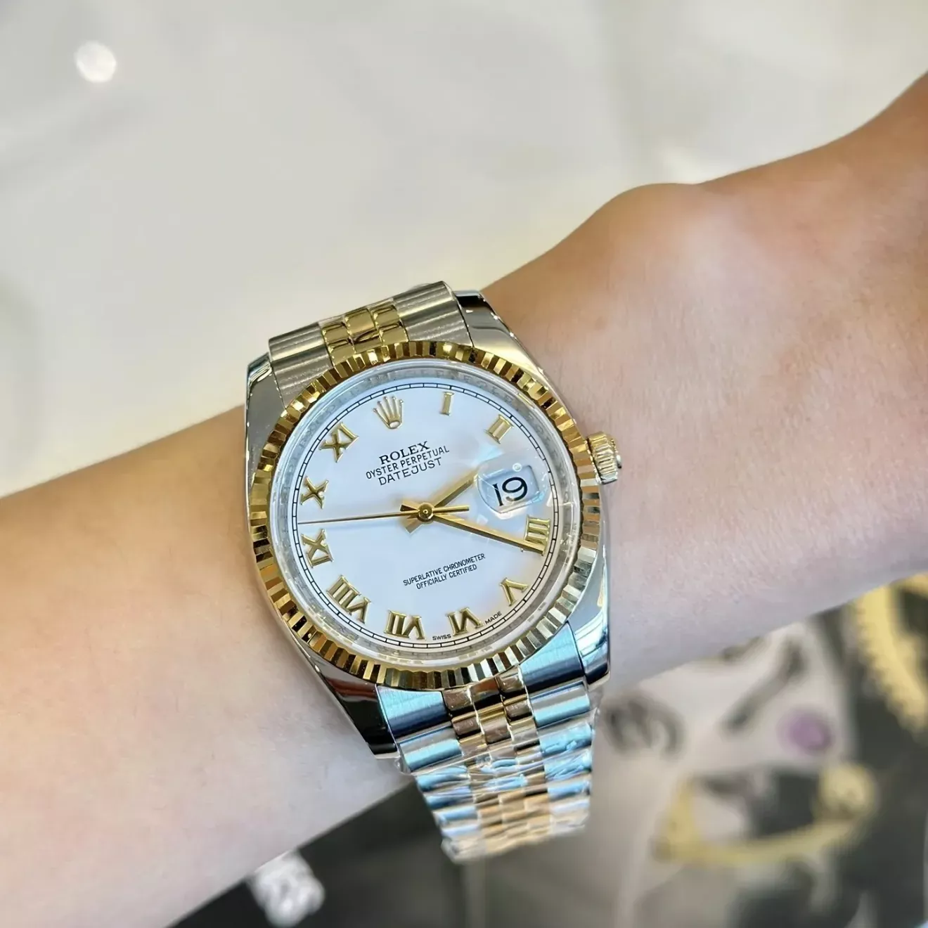 롤렉스 로마 다이얼 36mm 남성용 메탈 시계 상세 이미지 11