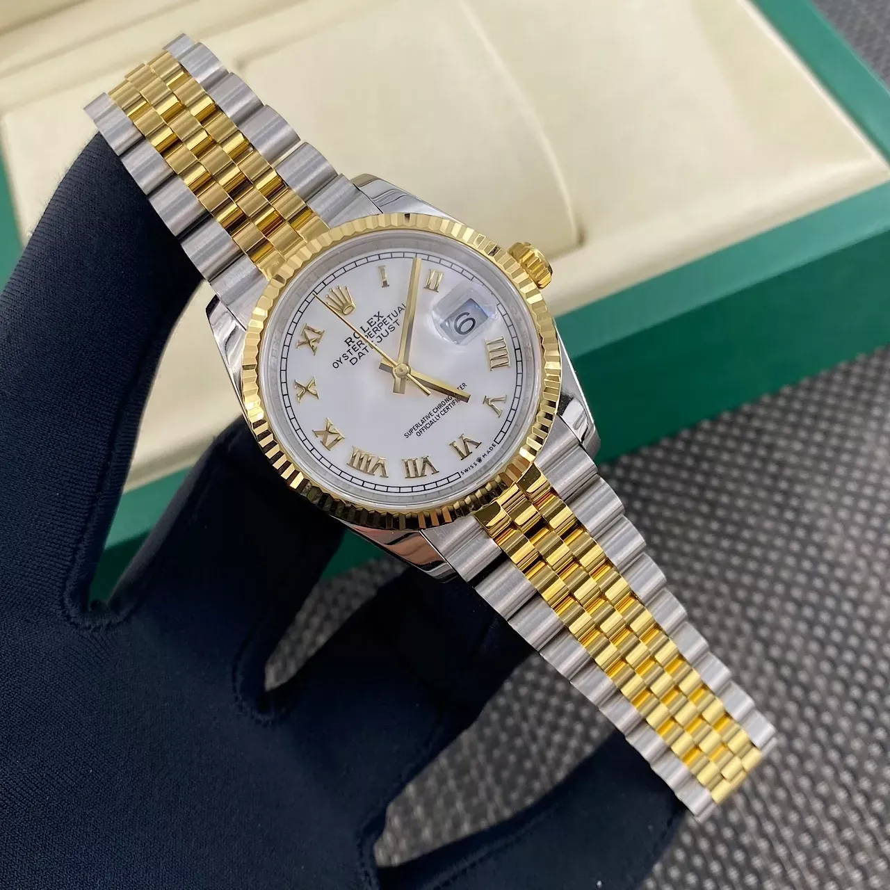 롤렉스 로마 다이얼 36mm 남성용 메탈 시계 상세 이미지 3