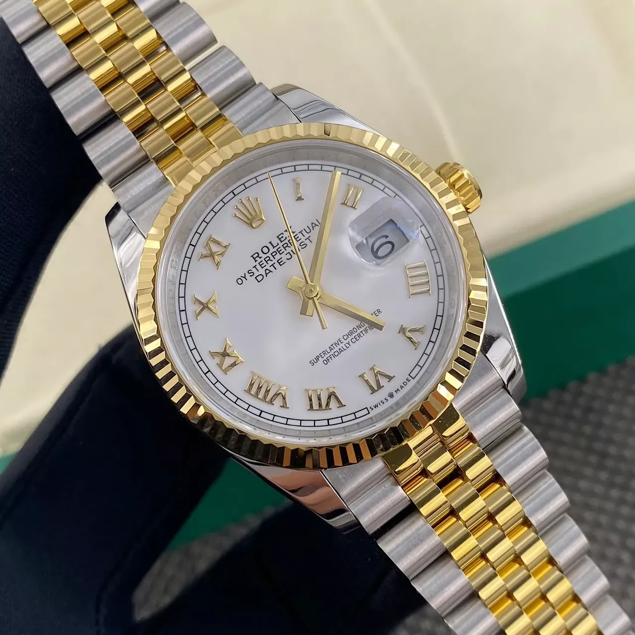 롤렉스 로마 다이얼 36mm 남성용 메탈 시계 상세 이미지 4