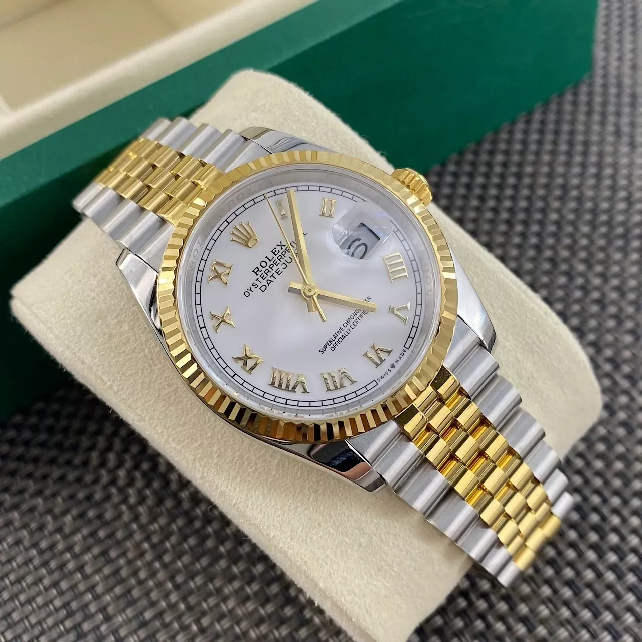 롤렉스 로마 다이얼 36mm 남성용 메탈 시계 상세 이미지 6