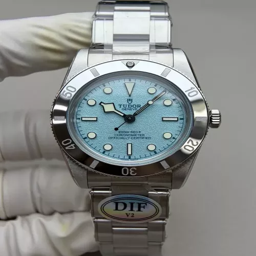 튜더 블루 다이얼 37mm 남성용 메탈 시계