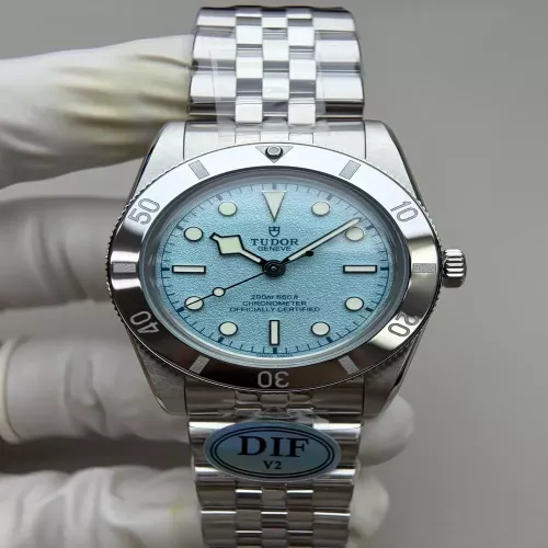 튜더 블루 다이얼 37mm 남성용 메탈 시계