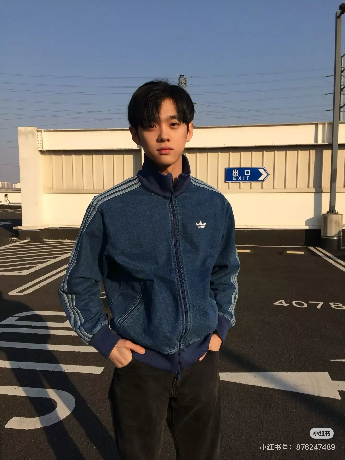 아디다스 복고 워시드 집업 남녀공용 데님 재킷 상세 이미지 26