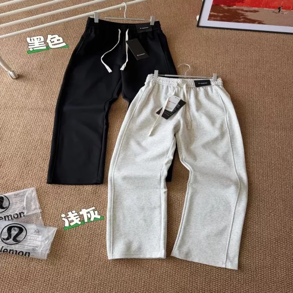 룰루레몬 코튼 혼방 일자핏 남녀공용 트레이닝 팬츠