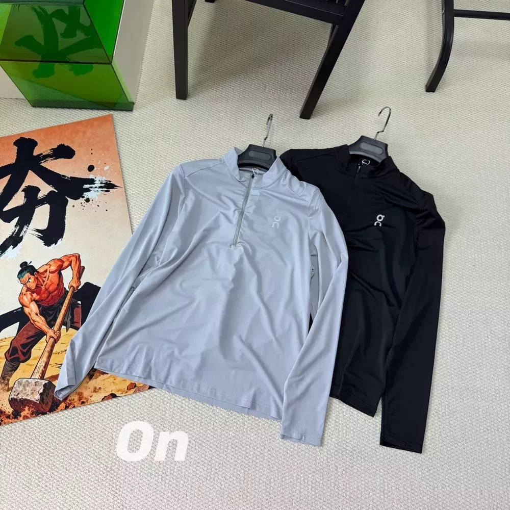 온러닝 반집업 속건 기능성 남녀공용 긴소매 티셔츠