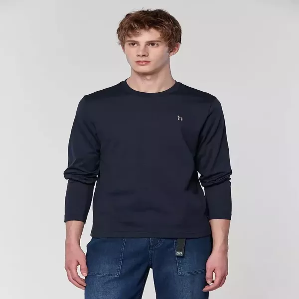 헤지스 순면 베이직 남녀공용 긴소매 티셔츠