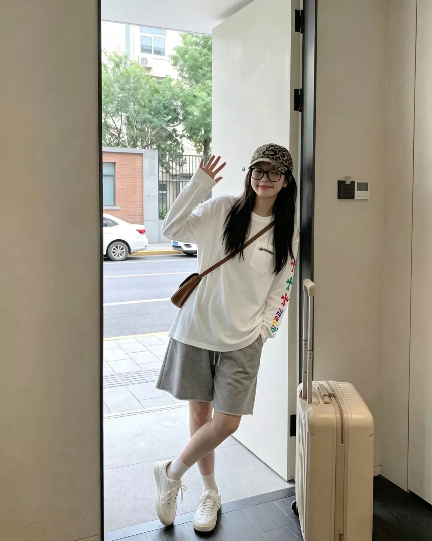 크롬하츠 컬러 크로스 프린트 남녀공용 긴소매 티셔츠 상세 이미지 22