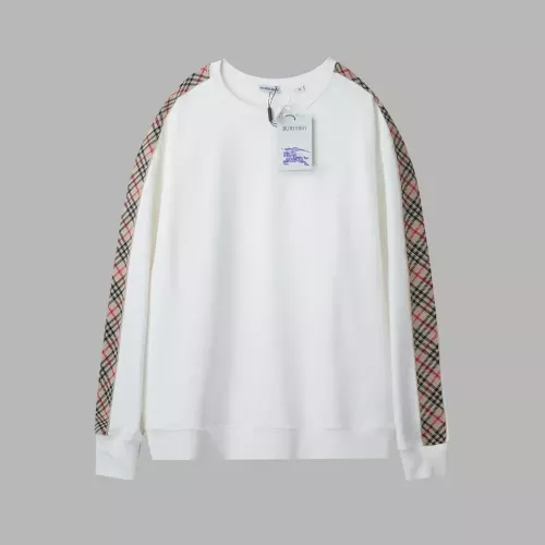 버버리 체크 배색 자수 남녀공용 맨투맨 티셔츠
