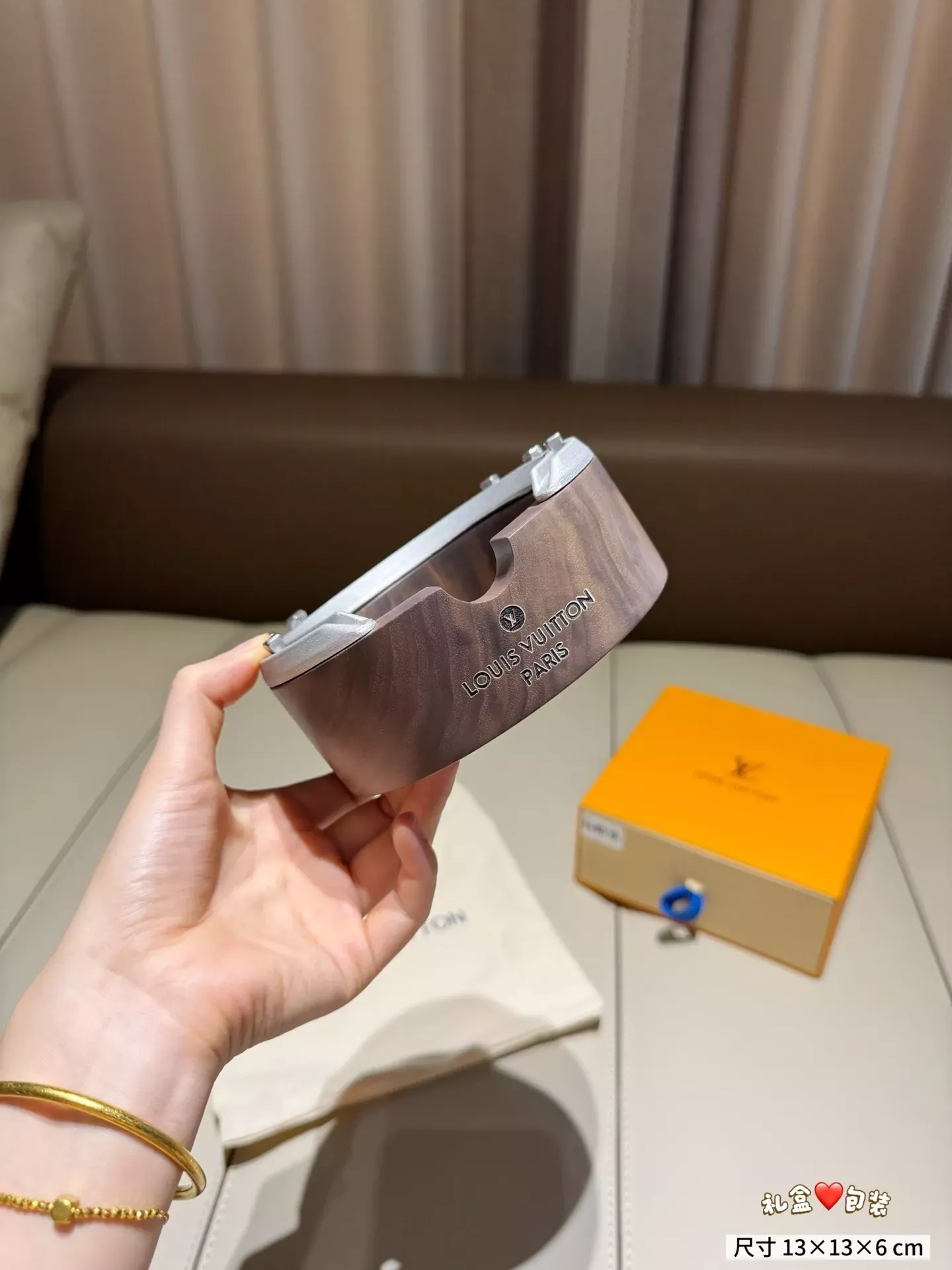 루이비통 블랙 월넛 우드 일체형 재떨이 상세 이미지 6