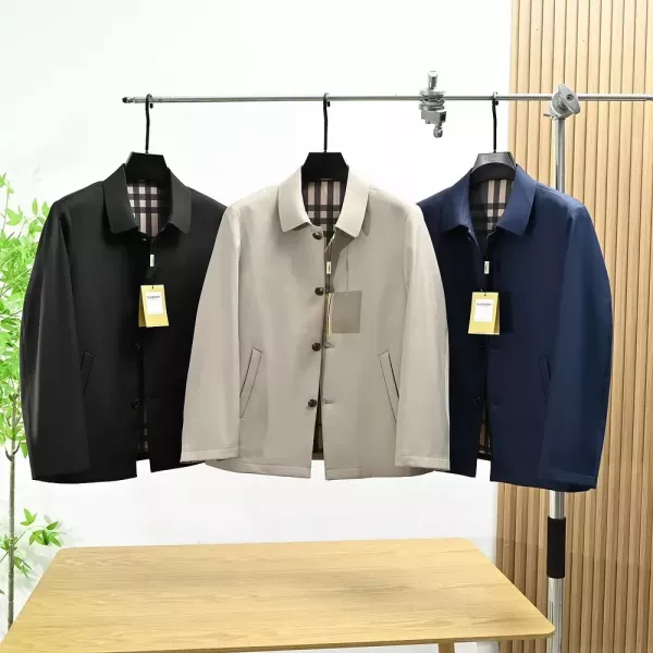 버버리 체크 안감 루즈핏 남녀공용 버튼 재킷