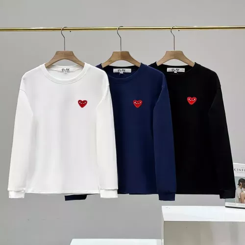꼼데가르송 하트 로고 자수 남녀공용 긴소매 티셔츠