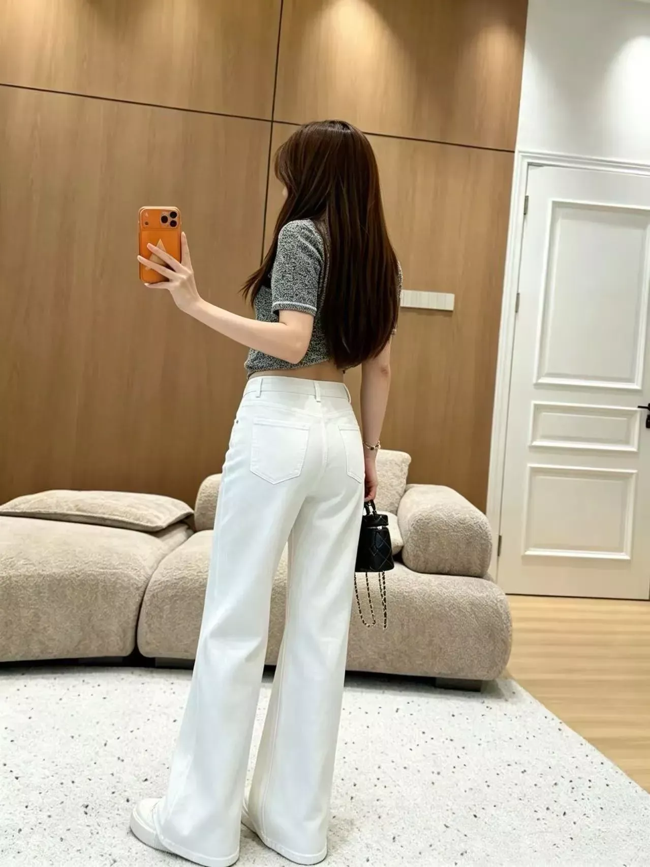 루이비통 별 장식 사이드 로고 여성용 데님 팬츠 상세 이미지 19