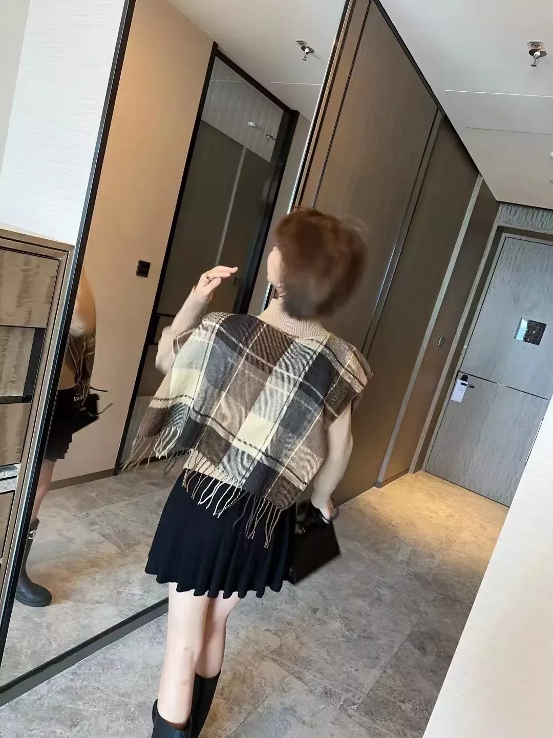 버버리 체크 숄 레이어드 여성용 긴소매 가디건 상세 이미지 30