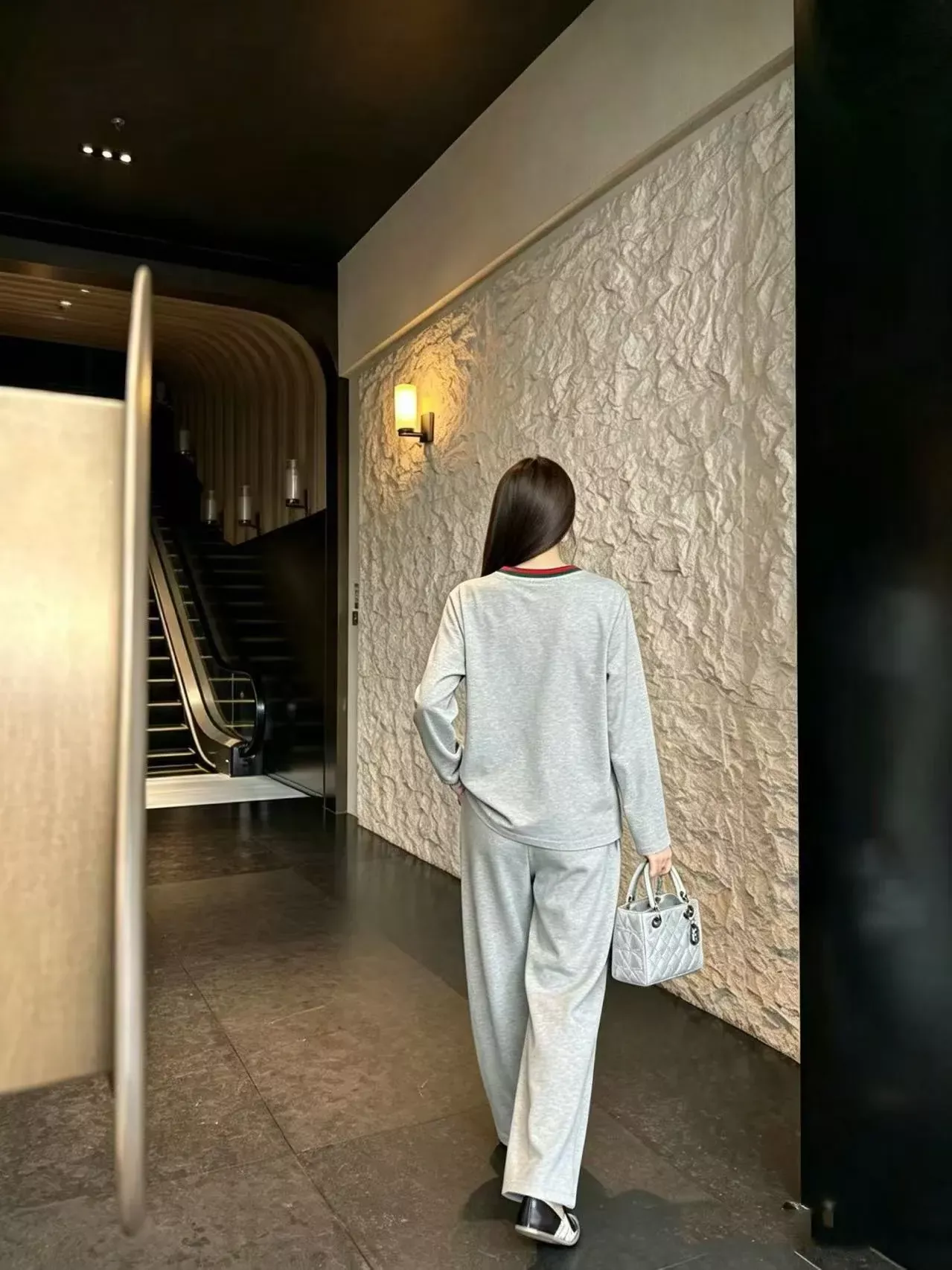 구찌 자수 배색 리브 여성용 상하의 세트 상세 이미지 46
