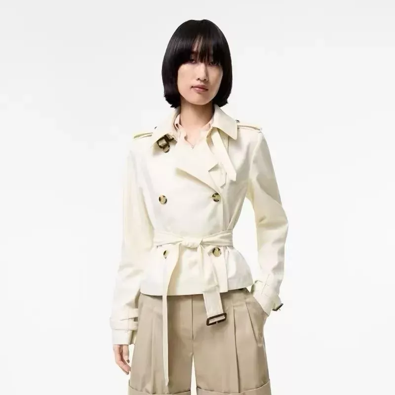 버버리 더블브레스트 벨트 여성용 쇼트 코트 상세 이미지 15