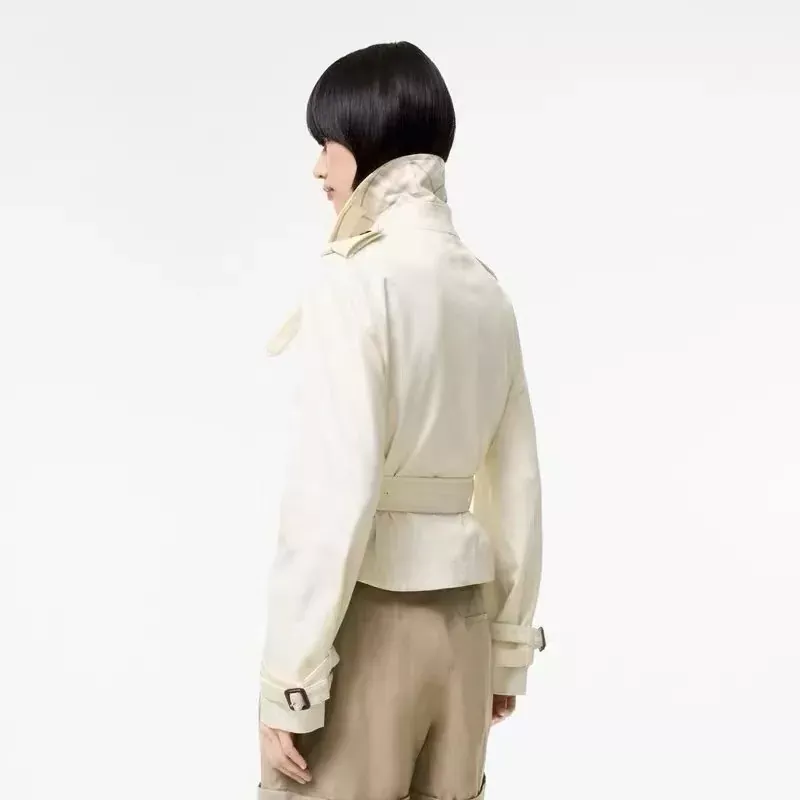 버버리 더블브레스트 벨트 여성용 쇼트 코트 상세 이미지 18