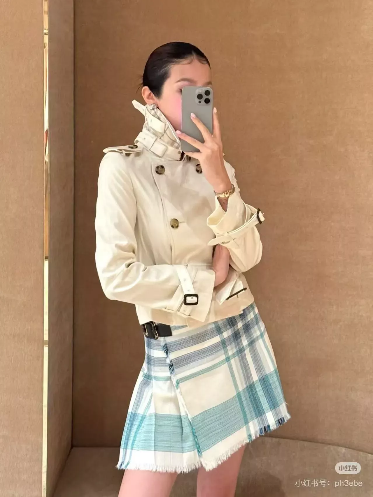 버버리 더블브레스트 벨트 여성용 쇼트 코트 상세 이미지 21