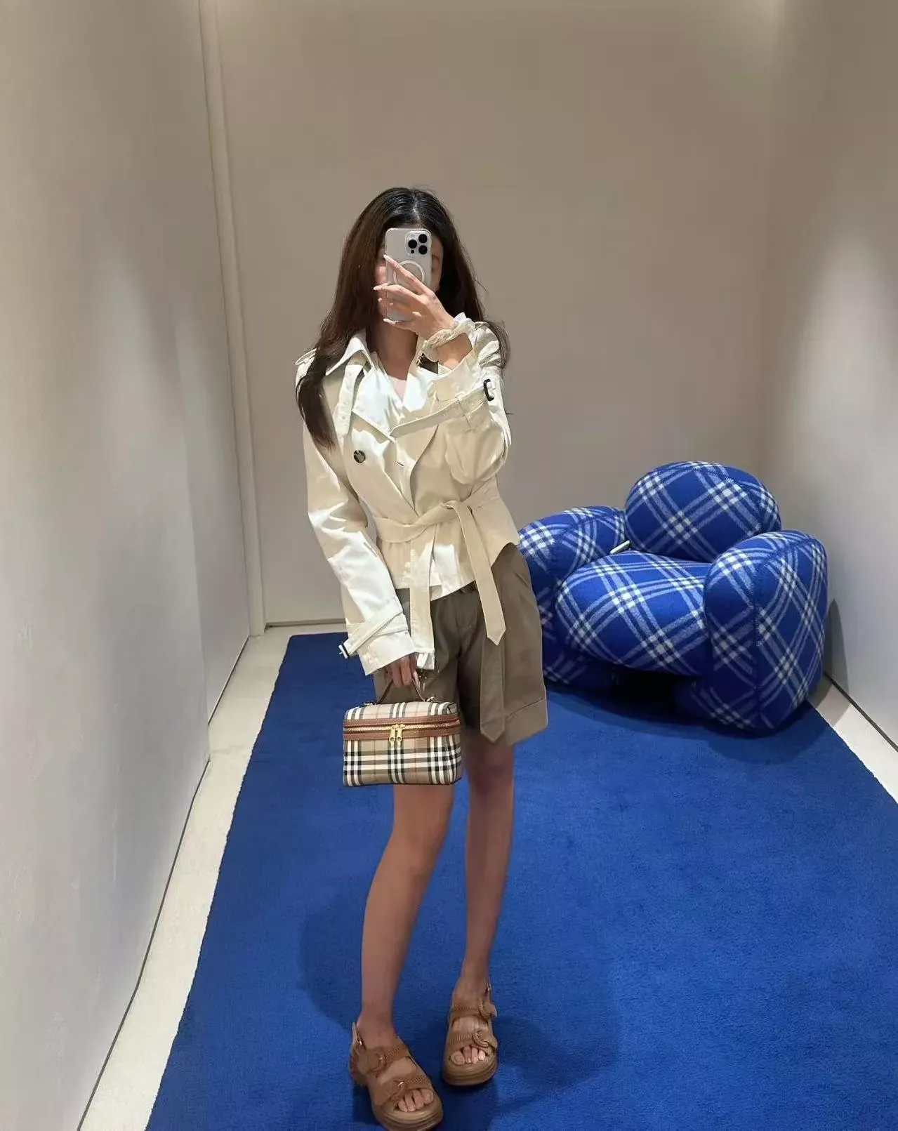 버버리 더블브레스트 벨트 여성용 쇼트 코트 상세 이미지 28