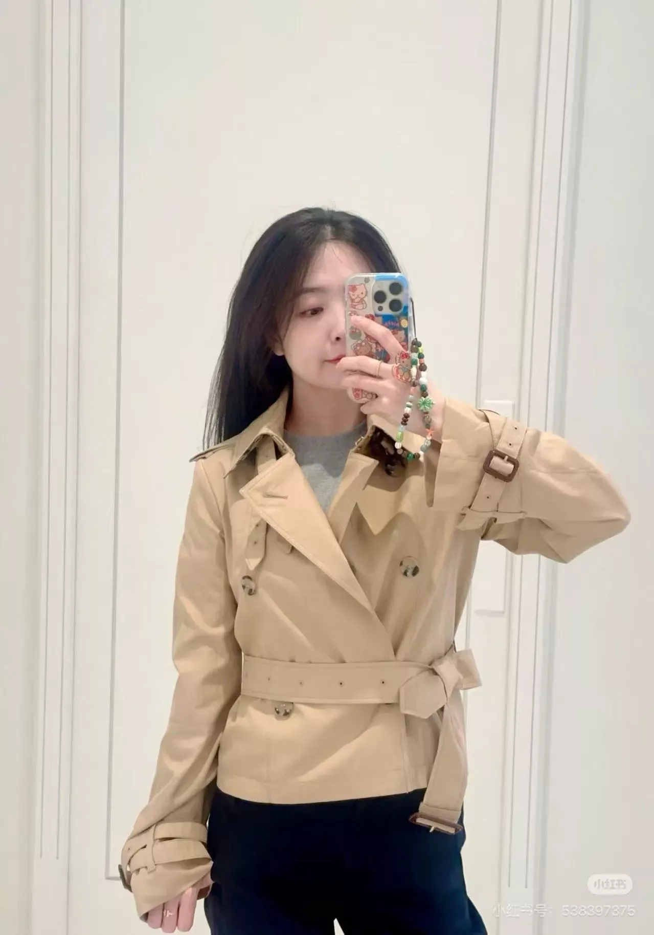 버버리 더블브레스트 벨트 여성용 쇼트 코트 상세 이미지 37