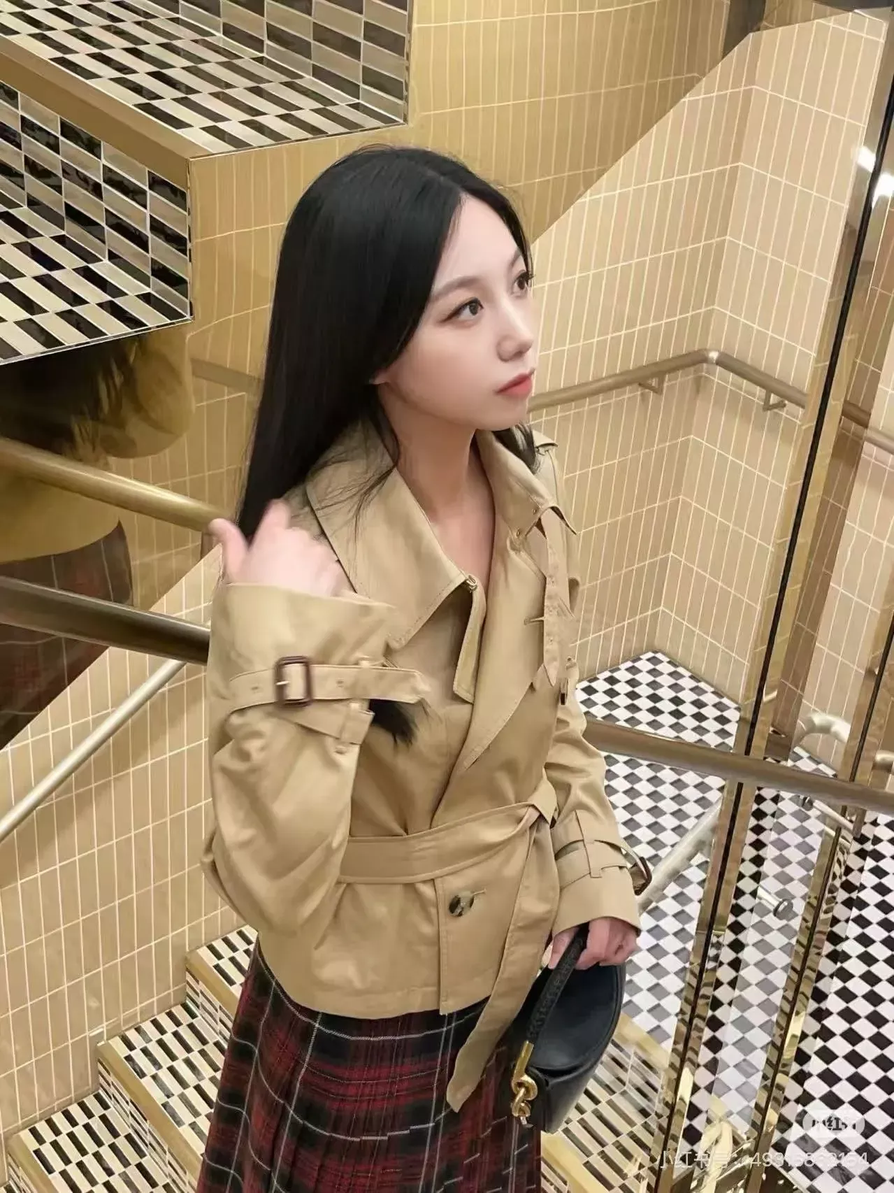 버버리 더블브레스트 벨트 여성용 쇼트 코트 상세 이미지 40