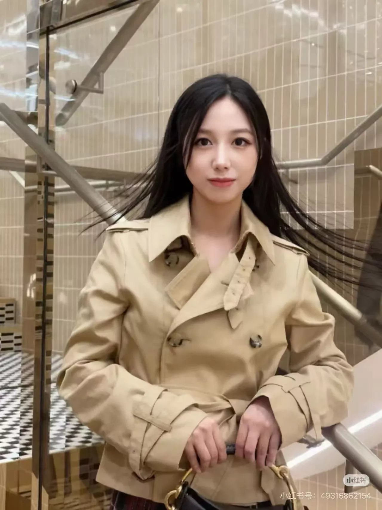 버버리 더블브레스트 벨트 여성용 쇼트 코트 상세 이미지 41