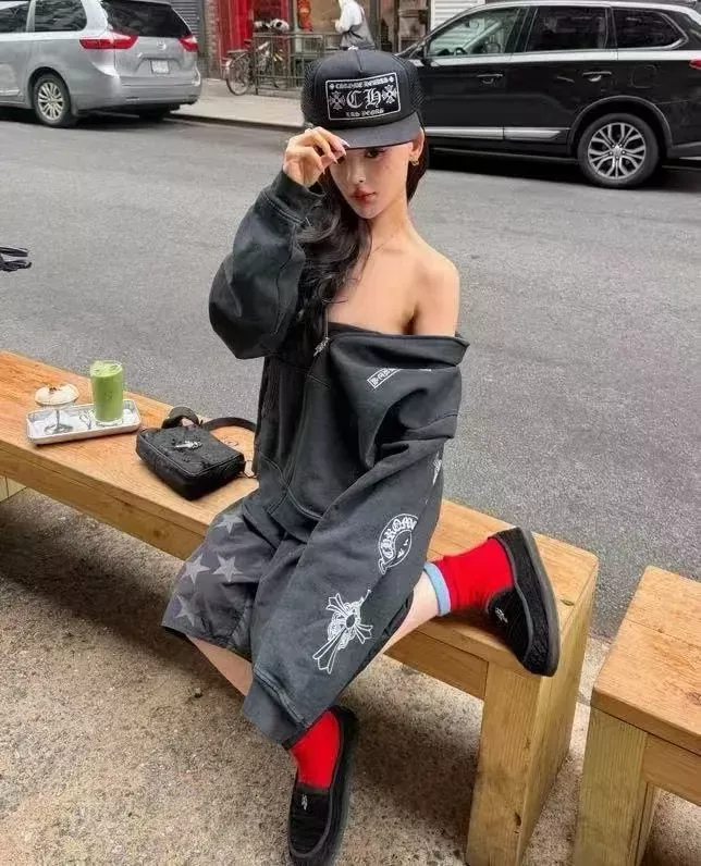 크롬하츠 십자가 프린트 집업 여성용 후드 재킷 상세 이미지 31