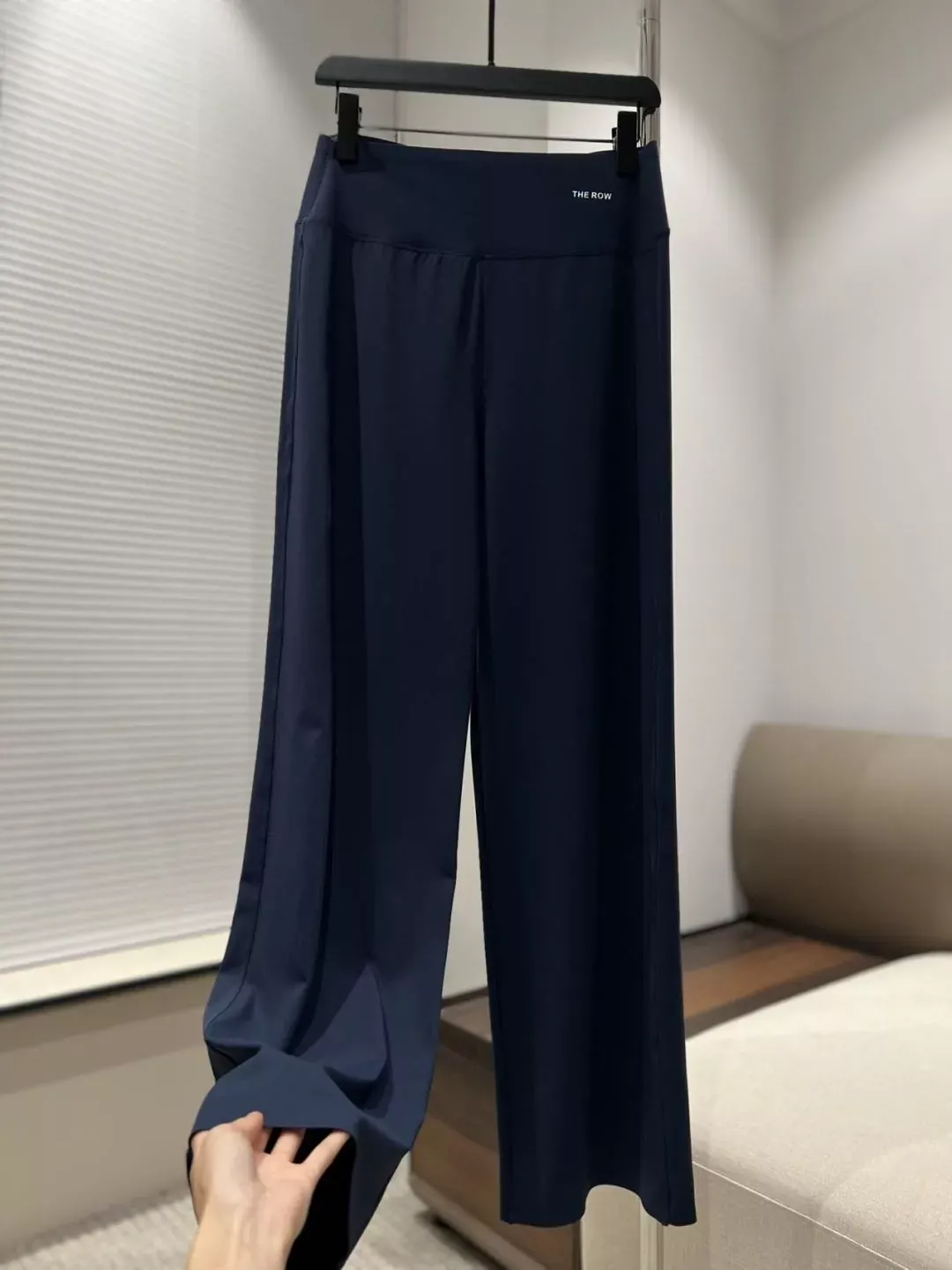 더로우 하이웨이스트 와이드 여성용 캐쥬얼 팬츠 상세 이미지 23