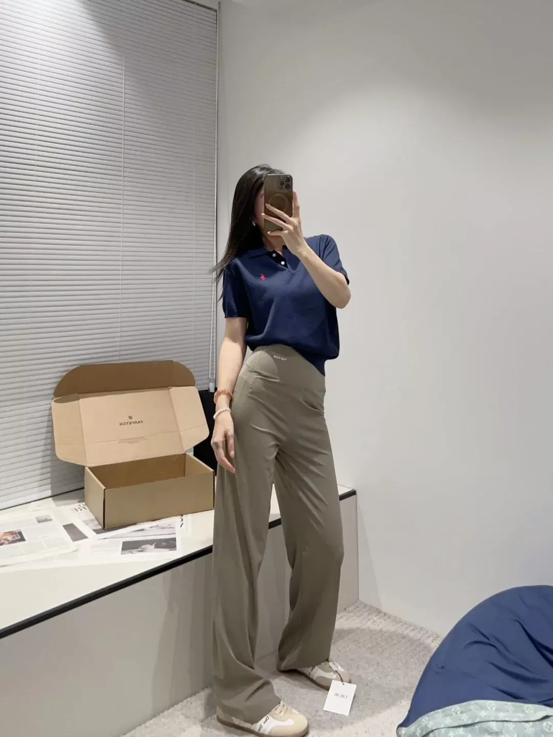 더로우 하이웨이스트 와이드 여성용 캐쥬얼 팬츠 상세 이미지 53