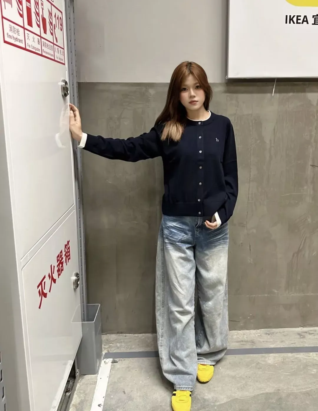 헤지스 배색 레이어드 여성용 긴소매 가디건 상세 이미지 56