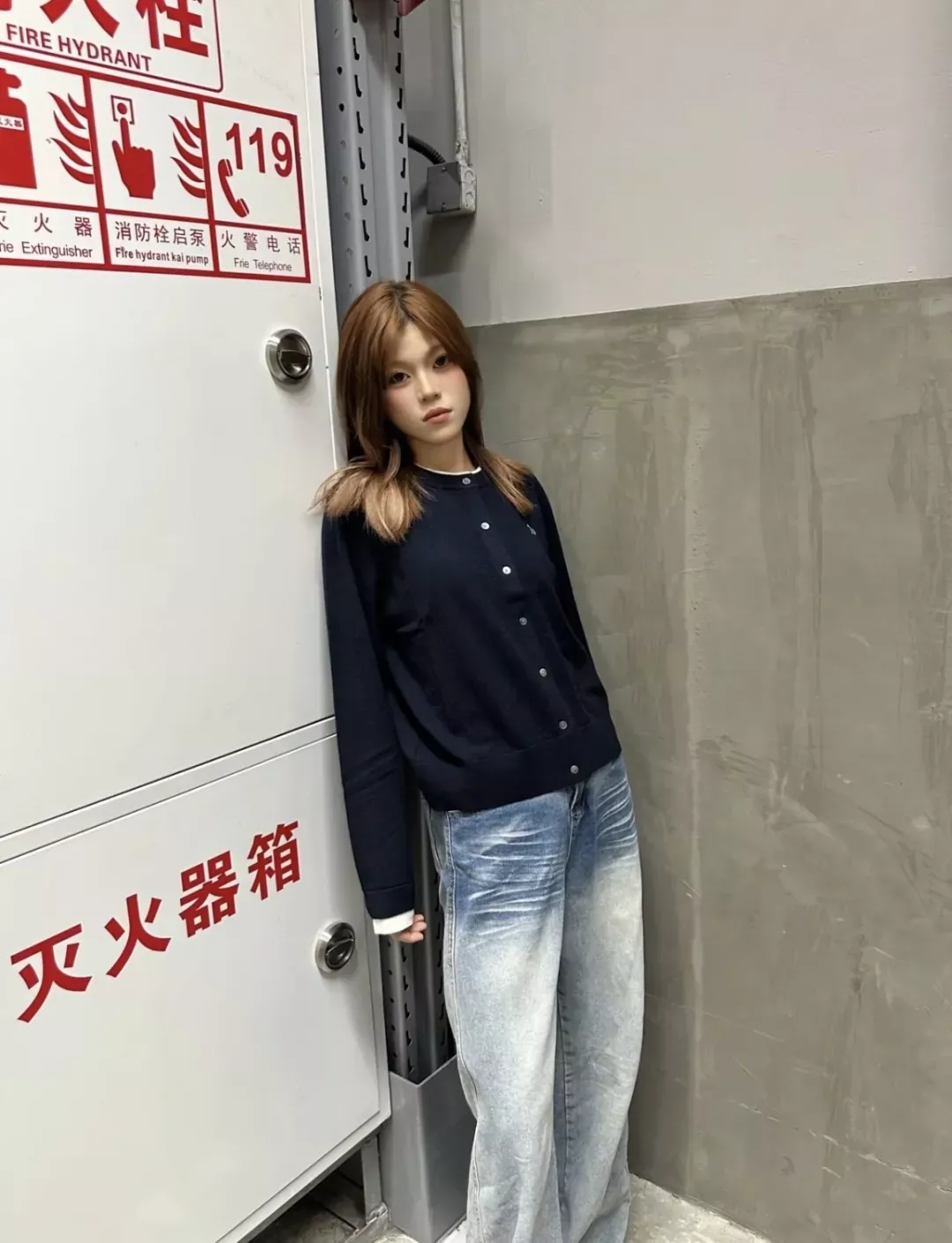 헤지스 배색 레이어드 여성용 긴소매 가디건 상세 이미지 57