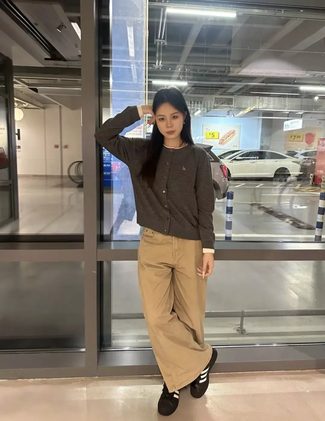 헤지스 배색 레이어드 여성용 긴소매 가디건 상세 이미지 62