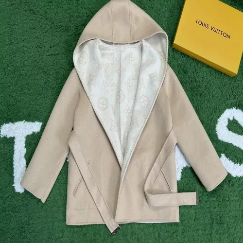 루이비통 양면 후드 랩 여성용 쇼트 코트