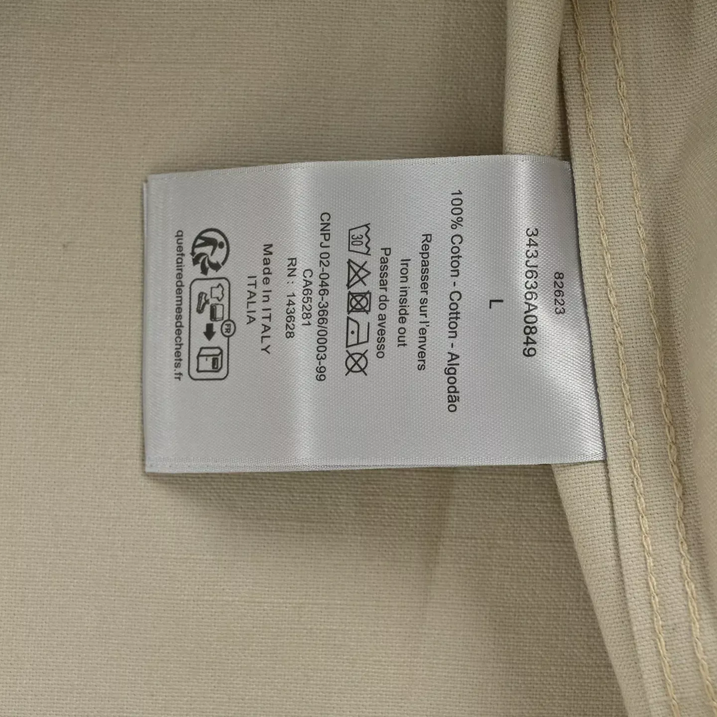 디올 자수 로고 캔버스 남녀공용 긴소매 셔츠 상세 이미지 6