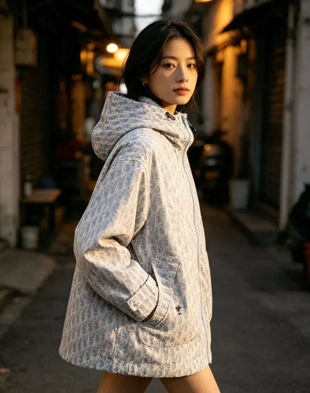 디올 벌집 로고 패턴 우븐 남녀공용 후드 재킷 상세 이미지 14