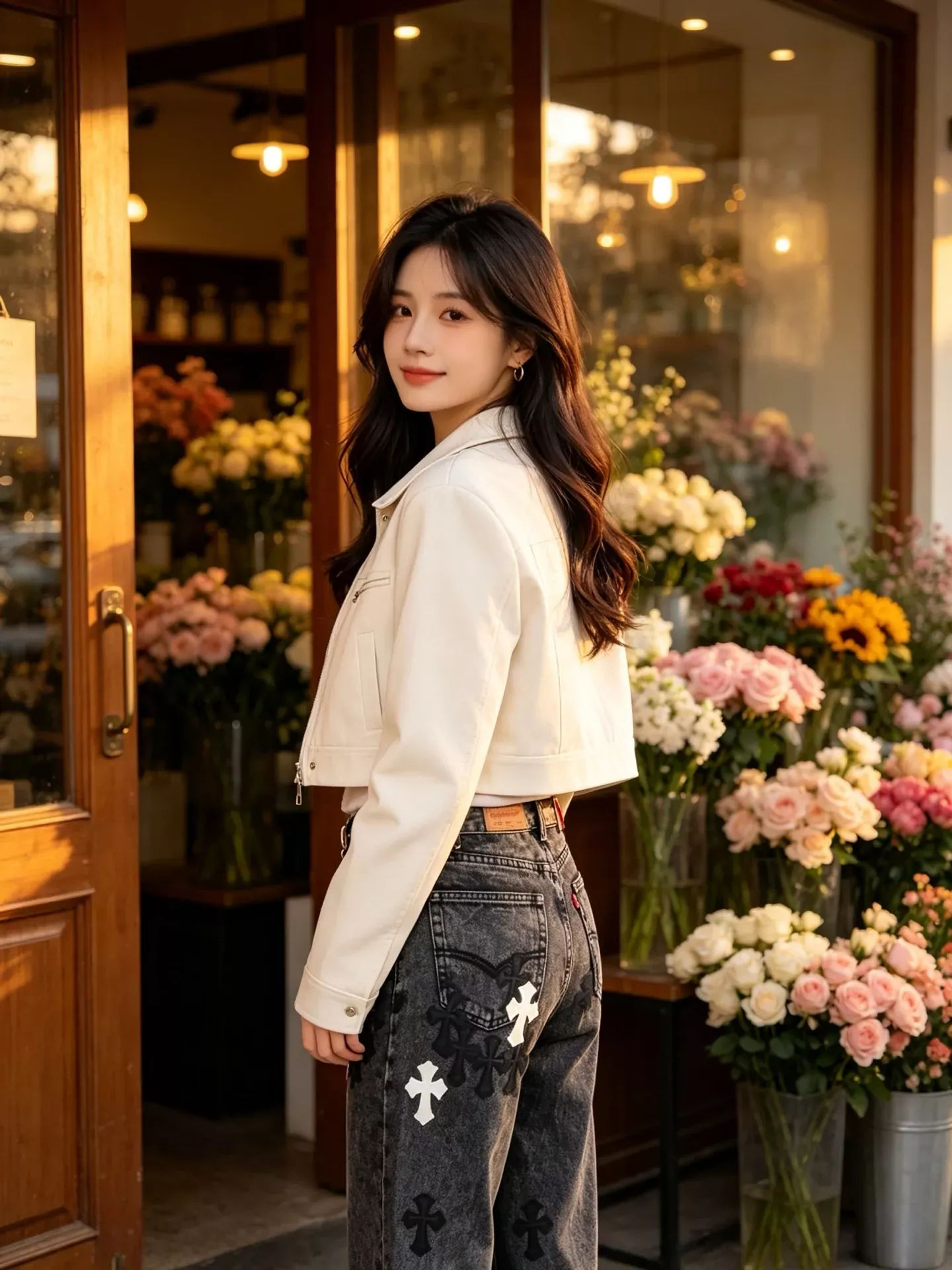 크롬하츠 십자가 패치 워싱 남녀공용 데님 팬츠 상세 이미지 20