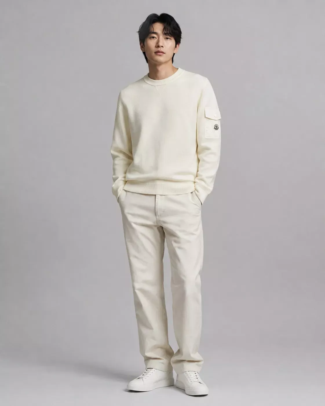 몽클레어 암 포켓 울 혼방 남녀공용 긴소매 니트 상세 이미지 15