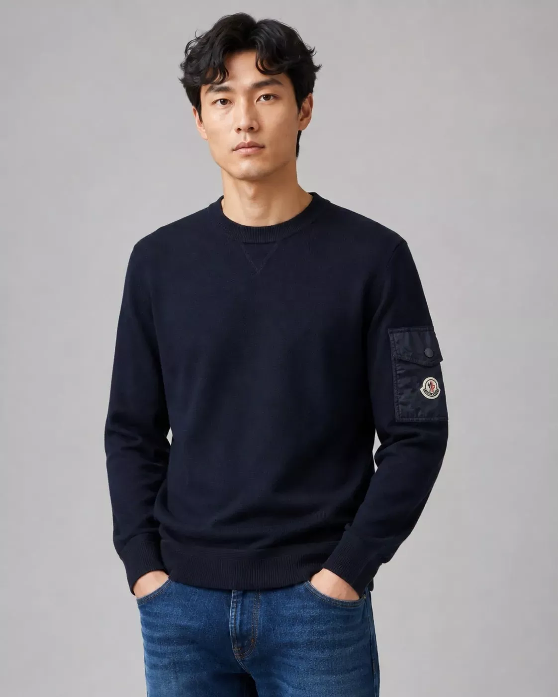 몽클레어 암포켓 울 혼방 남녀공용 긴소매 니트 상세 이미지 11