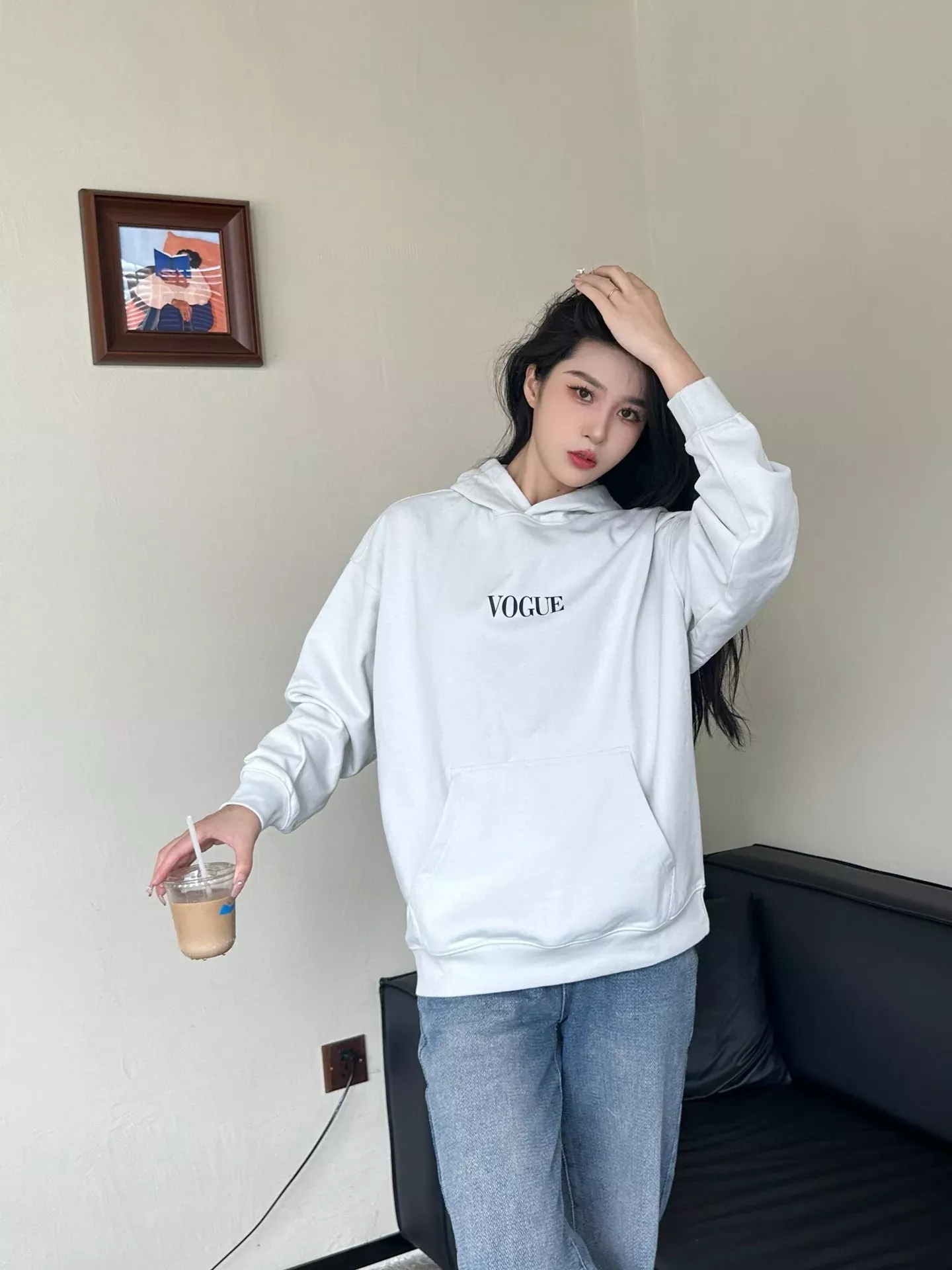 발렌시아가 등대 프린트 워싱 후드 티셔츠 상세 이미지 13