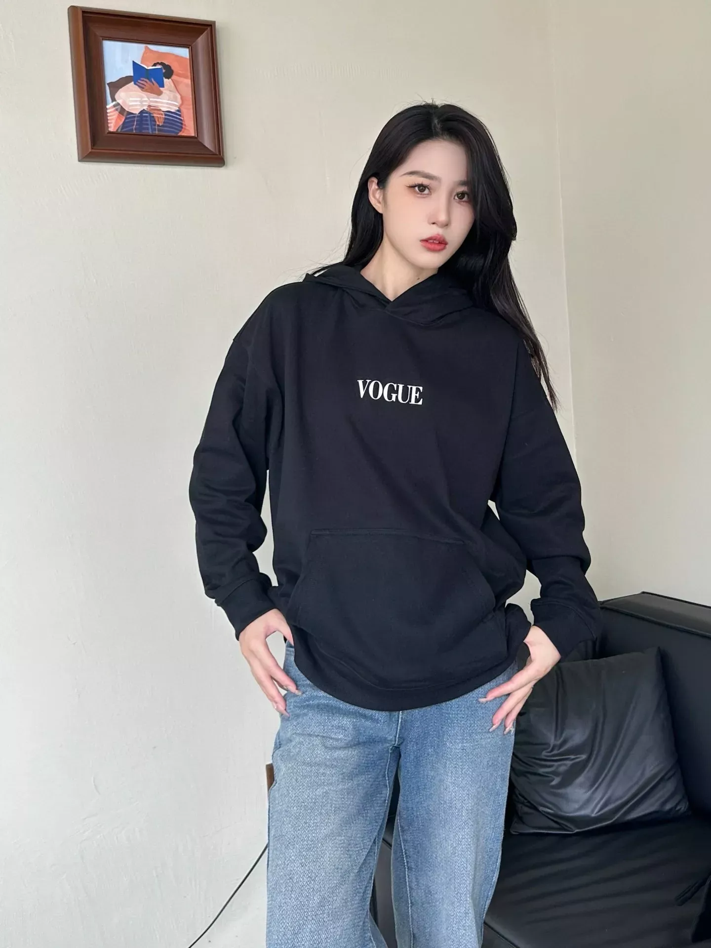 발렌시아가 등대 프린트 루즈핏 남녀공용 후드 티셔츠 상세 이미지 11