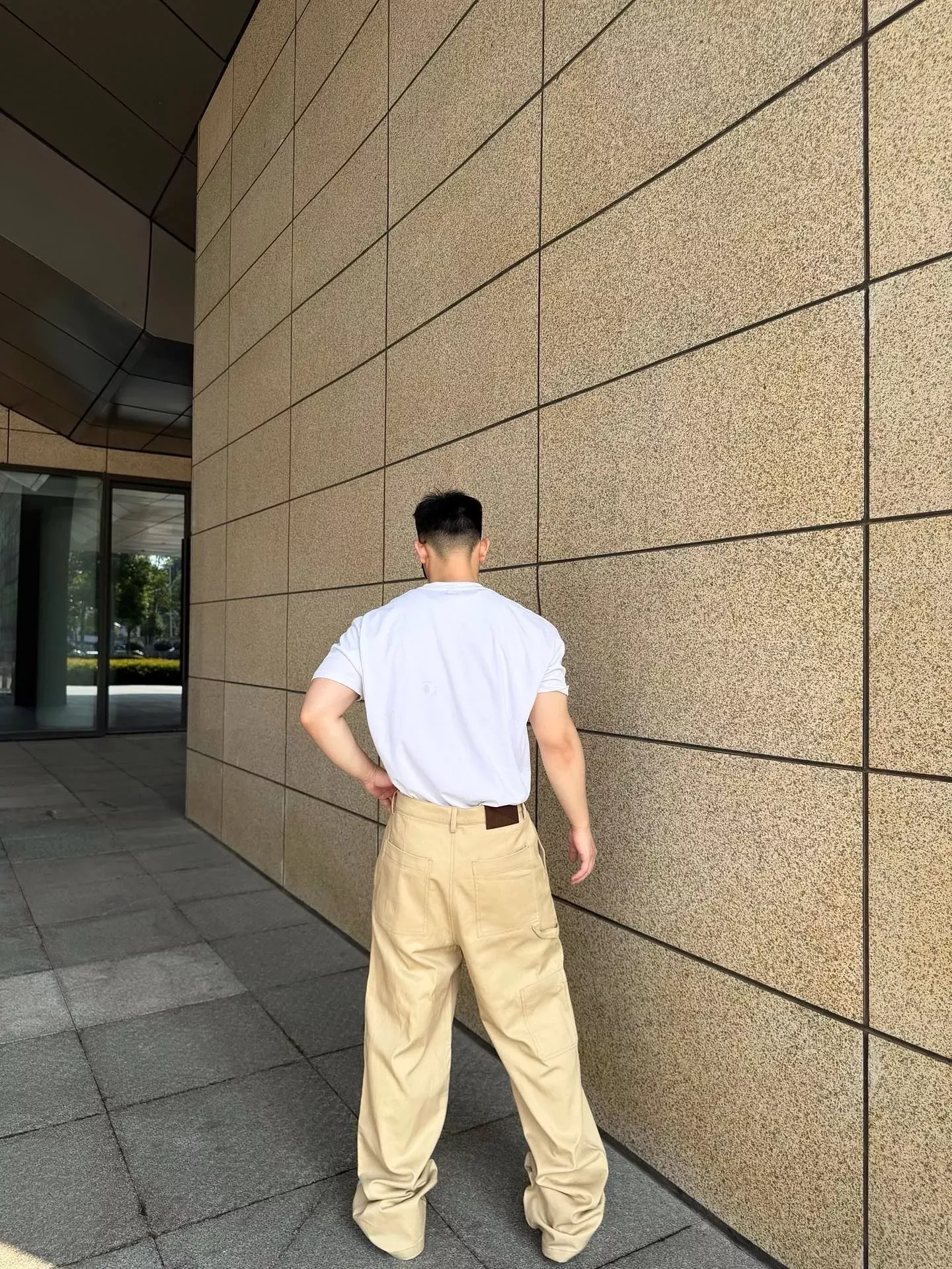 로에베 로고 자수 가죽 패치 캐쥬얼 팬츠 상세 이미지 24