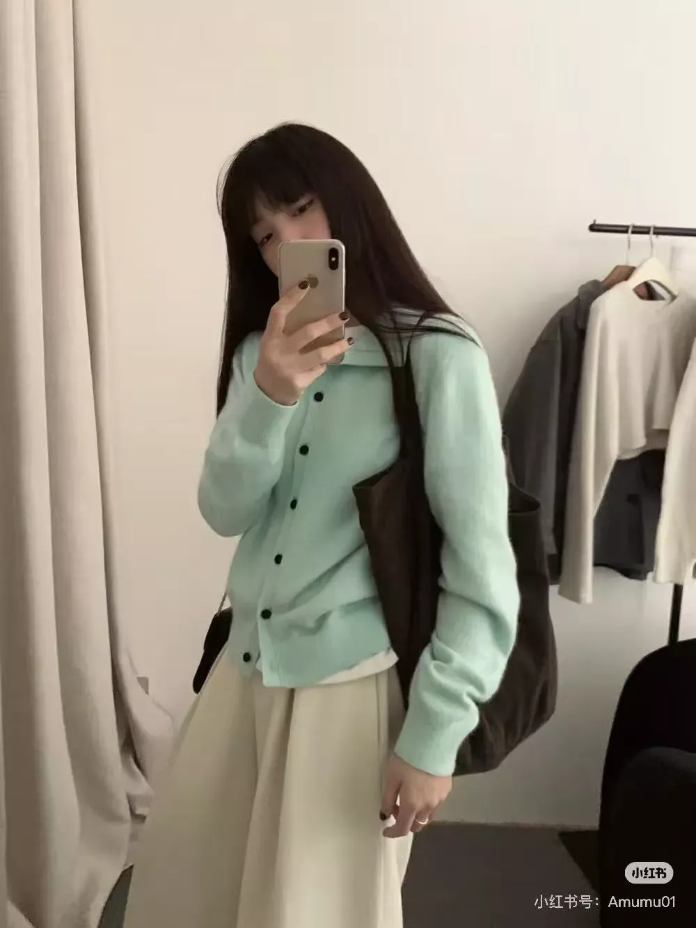 랄프로렌 자수 카라 니트 여성용 긴소매 가디건 상세 이미지 17