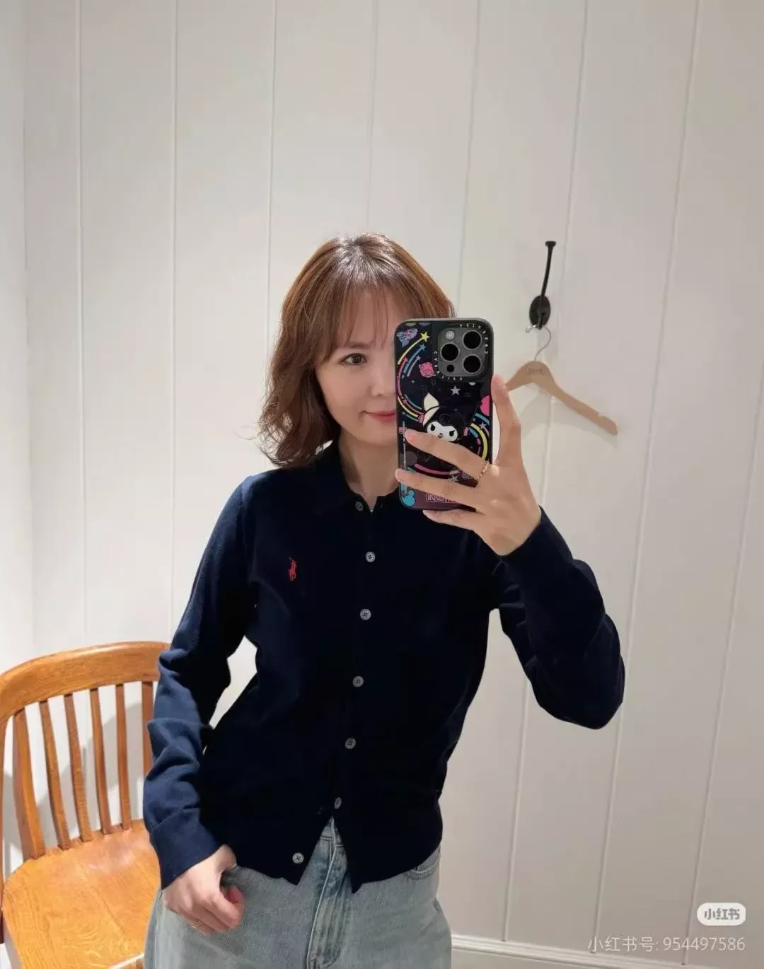 랄프로렌 자수 카라 니트 여성용 긴소매 가디건 상세 이미지 14