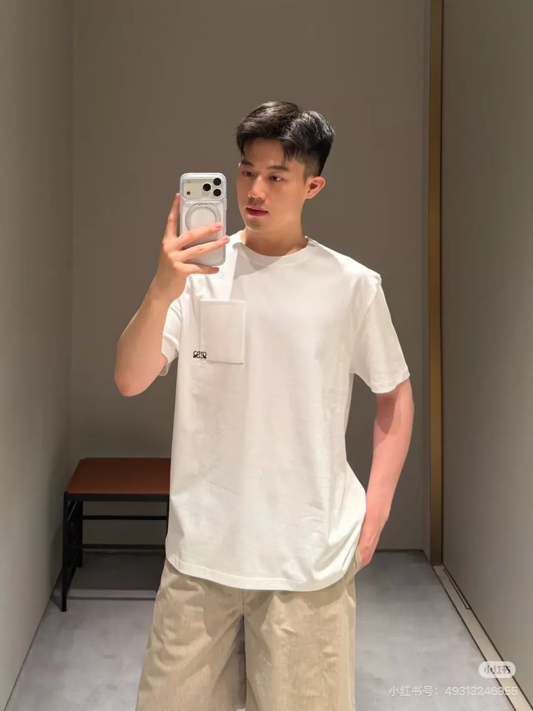 로에베 포켓 자수 루즈핏 남녀공용 반소매 티셔츠 상세 이미지 28