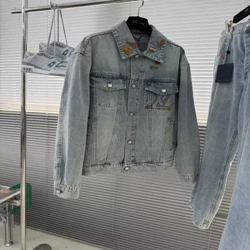 루이비통 데님 버튼 재킷 팬츠 남녀공용 상하의 세트