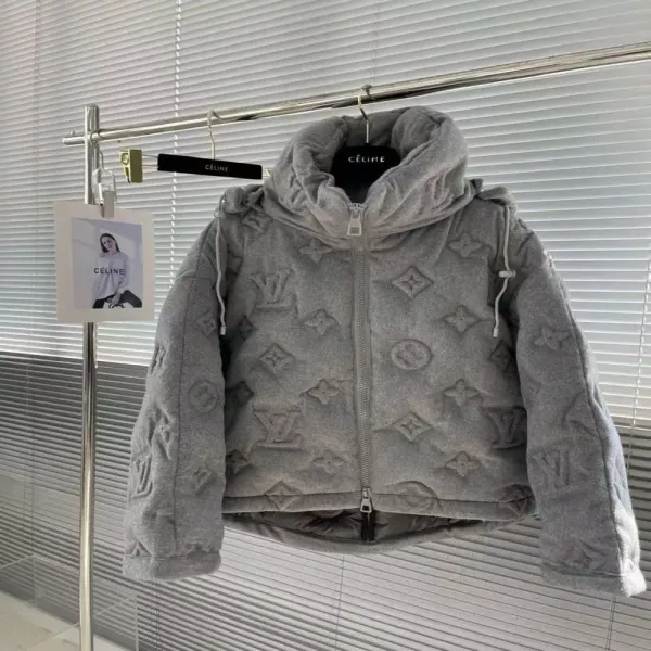 루이비통 모노그램 엠보 패턴 남녀공용 쇼트 패딩