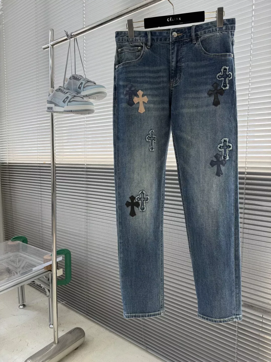 크롬하츠 스트레치 코튼 데님 남녀공용 데님 팬츠 상세 이미지 1